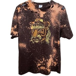 Tiger King Men's Unisex Reworked Bleached Distressed T-Shirt - Size XL